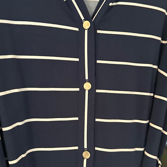 Talbots Blue Striped Button Front Maxi Dress Size Large - Picture 7 of 10